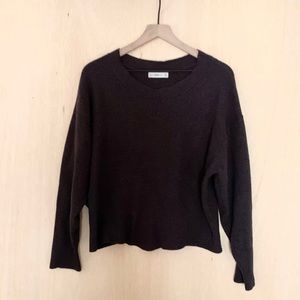 Zara Knit Dark Grey Oversized Chunky Sweater Small